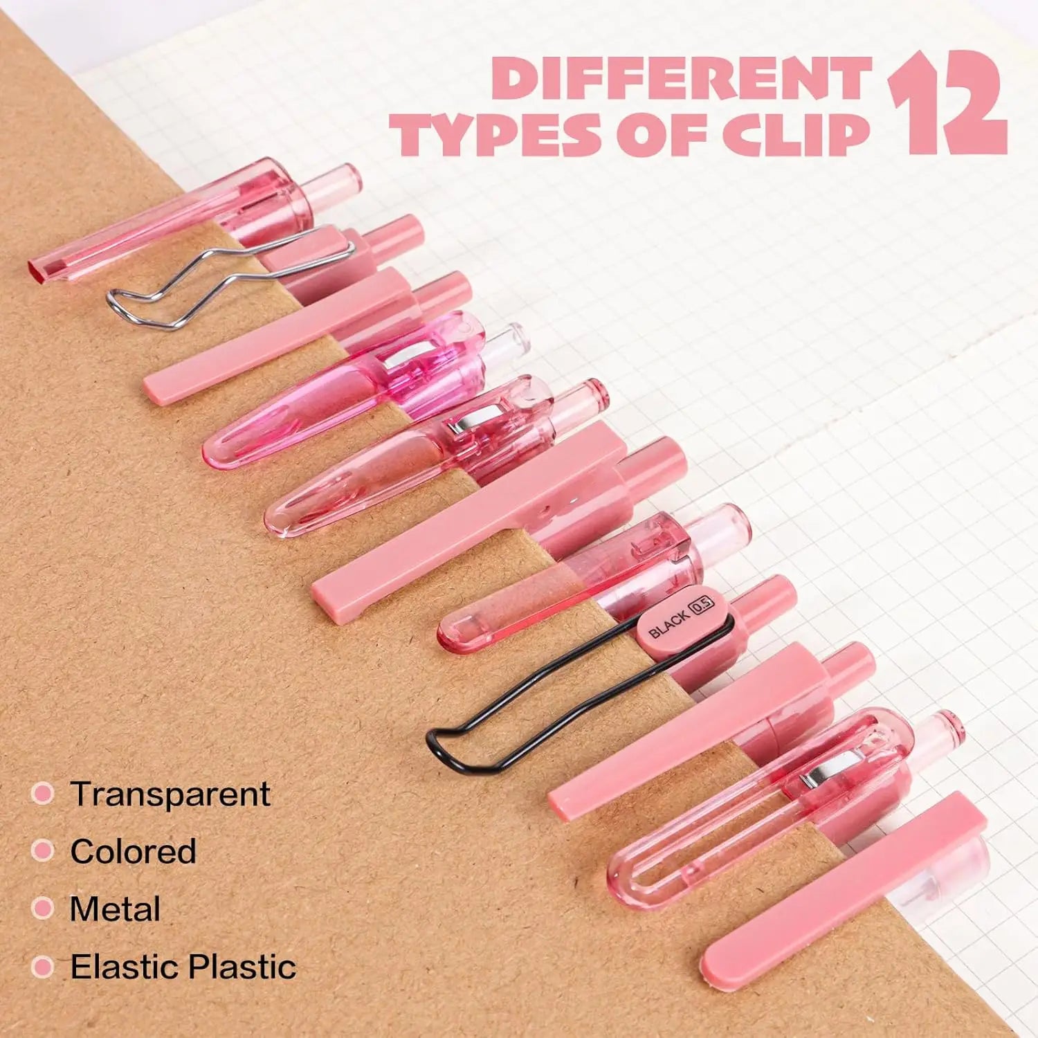 12Pcs Gel Pens Set,Gel Pens with Highlighter,Black Ink, Fine Point 0.5mm, Retractable,School Office Supplies,for Women.